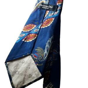 Christian Dior Monsieur 100% Silk Vintage Print Tie